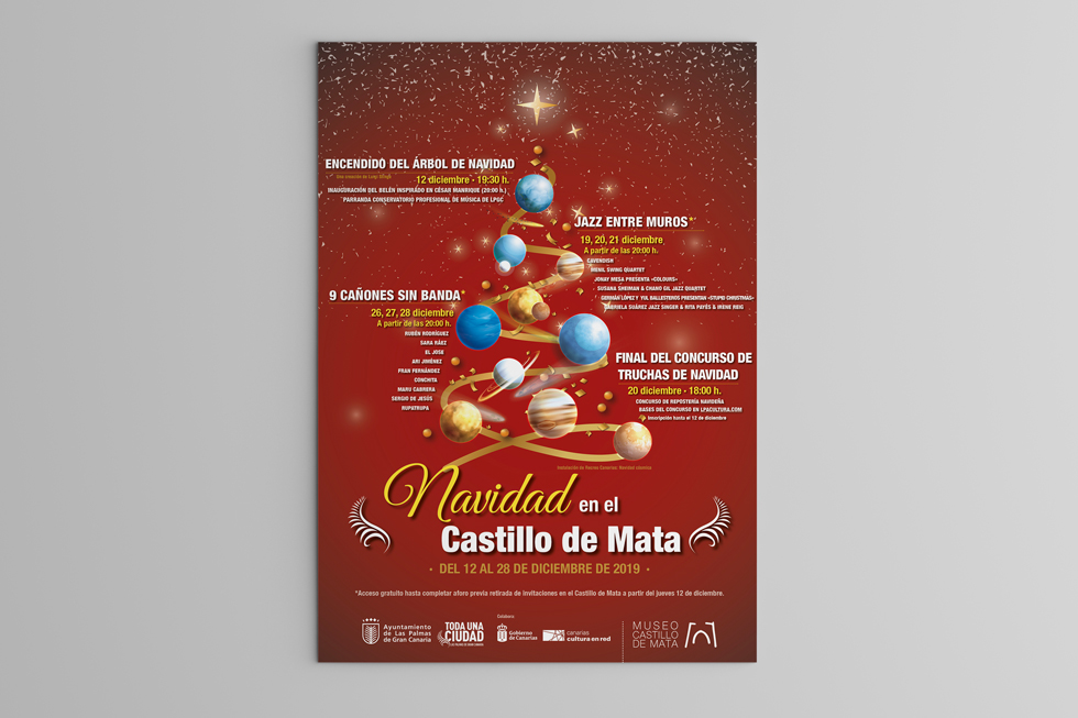 Cartel de Navidad en el Castillo de Mata.
